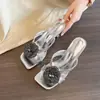 Sandalias de tacón de aguja con pedrería de camelia para mujer, nuevo modelo 2026, sandalias de tacón alto sexys y elegantes para mujer