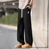 Pantalones Largos Plisados para Hombre, Tendencia Verano 2026, Pantalones Rectos Holgados, Pantalones Deportivos Casuales Desestructurados para Hombre de Primavera y Otoño