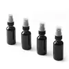 Botella de Spray Negra Boston de Vidrio de 30 ml Lista para Exportación Transfronteriza Botella para Aceites Esenciales Botella de Vidrio Negro para Perfume con Atomizador Fino Botella Recargable