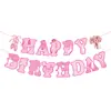 Nuevo colgante de decoración de fiesta con temática de ballet rosa, pancarta de cumpleaños de niña mariposa rosa, suministros de decoración para fiestas