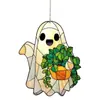 Atrapasol Halloween Nuevo Producto Transfronterizo Fantasma Lindo Acrílico Fantasma 2D Decoración Colgante para Ventana de Jardín Decoración del Hogar