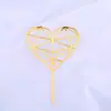 Decoración para pastel de acrílico feliz cumpleaños enchufe Dorado Plateado Adornos cuadrados para decoración de coche feliz cumpleaños