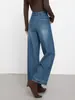 Pantalones Vaqueros Cortos Elásticos de Cintura Alta Sueltos 2026 Invierno Forrados de Polar Gruesos Bordados Lavados para Mujer 8132Hg