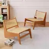 Canguru de Rattan Nórdico para Lazer Chandigarh Sofá Preguiçoso Cadeira de Lounge Sofá de Madeira Maciça para Varanda