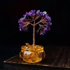 Árvore da Fortuna de Ametista Rosa Natural Ornamento da Fortuna Estação de Trabalho de Escritório Entrada Árvore da Fortuna Decoração de Mesa Presente