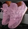 Moda Primavera y Verano 2021 Comercio Exterior Talla Grande Punta Redonda Caña Baja Lentejuelas Zapatos de una Sola Capa para Mujer Estilo Europeo y Americano Deportivo Informal