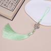 Franja com Tassel de Onda Estilo Palaciano Artesanato DIY Feito à Mão Broche Hanfu com Tassel Pingente de Leque Acessórios para Penteado