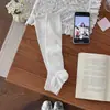 Youjiaxiu Meias Finas Vazadas para Panturrilha Primavera e Verão Cobertura para o Pé Estilo Ballet Polainas Empilhadas Cor Sólida ins Cobertura para Meio Pé