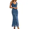 2026 nuevo vestido de verano elegante floral de corte ajustado con escote bajo para mujer, transfronterizo europeo y americano, para Amazon
