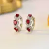Pendientes de Venta Caliente Transfronterizos Estilo Europeo y Americano con Diseño Geométrico de Gota de Agua e Incrustaciones de Circonitas de Colores, Pendientes de Lujo de Nicho