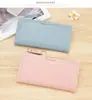 Nueva Cartera Larga para Mujer Estilo Coreano Moda Bolso de Mano Versátil, Color Sólido, Cartera Multifuncional con Ranuras para Tarjetas
