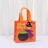 Bolsa de Tecido Não Tecido Halloween Desenho Rosto de Fantasma Lanterna de Abóbora Bolsa Tote Festa Sacola para Doces Presentes Embalagem Laminada