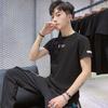 Novos homens novo masculino pescoço redondo manga curta T-shirt masculina T-shirt jovem jaqueta manga curta tendência bottoming camisa atacado