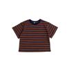 Roupa Infantil Estilo Coreano Camiseta Color Block de Manga Curta Listrada para Meninos e Meninas, Versátil Top Soltinho 100% Algodão para Bebês e Crianças Pequenas