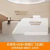 Escritorio de oficina moderno y simple, barra de cajero, recepción, gabinete de archivos de alta gama para salón de belleza, mostrador de recepción curvo de lujo ligero