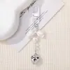 Simple Plata Corazón Lazo Cuentas para Ensartar Pixel Beads Llavero Colgante DIY Moda Versátil Cadena de Teléfono Bolso Encanto