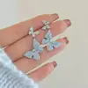Pendientes de Mariposa Elegantes de Gama Alta con Diseño Único de Nicho, Aguja de Plata 925, Pendientes Largos con Borlas, Novedad 2024 para Mujer
