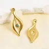 Accesorios de Colgante de Estrella de Cuatro Puntas de Acero Inoxidable Se Pueden Incrustar con Diamantes, Colgantes Tridimensionales, Collares, Pulseras, Llaveros de Bricolaje, Accesorios de Joyería