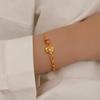 Nueva Pulsera de Camelia de Oro Arena Circonita Moderna y Exquisita Retro Lujo Accesible Versátil Nicho de Alta Gama Elegante Joyería de Mano