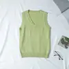 Fábrica de Punto al por Mayor 21 Colores Uniforme Jk Chaleco de Color Liso Estilo Japonés Cuello en V Jersey Chaleco de Punto Otoño e Invierno