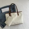 Bolso de Mujer de Gran Capacidad Nuevo Verano 2024 Sensación de Alta Gama Costuras Color Contraste Bolso Tote Textura Combinable Bolso de Hombro Portátil