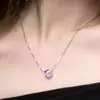 Collar de Azúcar de Cristal Cuadrado Geométrico Estilo Coreano Aurora Accesorios Colgante Cadena Corta para Clavícula de Cubo de Agua para Mujer