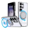Funda para Teléfono Móvil Adecuada para Samsung S26Ultra, Soporte Giratorio de 360 Grados, Tipo de Succión Magnética con Sensación de Piel Mate, Funda Protectora para Teléfono Móvil S25