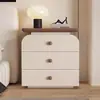 Modelo nuevo 2026, no requiere ensamblaje, de color crema estilo mediados de siglo, minimalista, moderno y de alta gama, mesita de noche para almacenamiento en el dormitorio