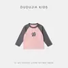 100% AlgodãoCamiseta Infantil Dudu Home Primavera Infantil Manga Longa de Algodão Puro Camada Base para Meninas Roupa de Primavera para Bebês