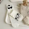 Meias 3D de Animal Desenho Animado para Mulheres, Estilo Japonês Outono e Inverno Ins Tendência Fofas Abstratas Excêntricas Meias de Cano Médio com Design de Gato Bunda