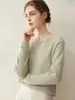 Suéter de cachemir 100% puro de alta gama para mujer, nuevo modelo otoño/invierno 2026, top básico de punto de cuello redondo, corte ajustado y favorecedor