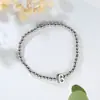 Pulsera de cuentas elástica con letra A pequeña brillante de globo 14k para niñas, pulsera de cuentas de cobre, nueva de otoño