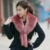 Cuello de piel de mapache cuello de lana cuello de piel sintética de zorro sombrero cuello falso bufanda chal otoño e invierno mujer