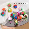 Flor de Tulipan Joyería de Cuentas Pintada a Mano DIY Hecho a Mano Colorido Agujero Recto Aretes de Cuentas Pulsera Collar Cadena para Teléfono Móvil Cuerda