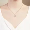 Collar Colgante Hueco Flor de Cerezo de Concha Blanca de Plata de Ley S925 para Mujer, Moderno Diseño de Lujo Ligero de Gama Alta Regalo del Día de San Valentín