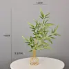 Enfeites de Planta Verde Simulada, Galhos de Três Pontas, Folhas de Bambu Simuladas, Decoração de Parede de Planta Floresta para Casamento, Folhas para Fotografia