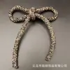 Grampo de Cabelo Laço Amarrado Transfronteiriço Luxo Super Brilhante Full Diamond Cordão de Laço Broche