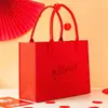 2026 Novo Estilo Sacola Tote de Lembrança Sacola Tote de Presente Sacola de Armazenamento Sacola Tote de Feltro Festivo Vermelho Fabricante