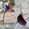 Comercio exterior hogar nuevo lirio de cala morado tacto Pvc lirio de cala grande boda mano sosteniendo flores falsas suaves al por mayor