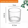Copo de Vela de Aromaterapia Copo Vazio Redondo Transparente de Vidro Porta-Vela Pedra Difusora Pote de Vidro para Vela Resistente a Altas Temperaturas