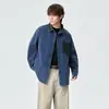 2026 Nova Marca da Moda Camisa Jeans Lavada Estilo Americano, Jaqueta Cardigan Resistente Vintage para Trabalho Masculino Manga Longa Homem Forte