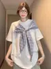 Verão Novo Estilo Manga Curta Gravata Borboleta Amarração Color Block Xadrez Simples Roupa de Trabalho Camiseta Solta Top Estilo College Americano Ins