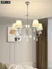 Candelabro de cristal de lujo ligero estilo francés, iluminación vintage color crema para sala de estar y comedor, lámpara de hierro creativa estilo americano para dormitorio principal