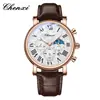 Reloj de Negocios Multifuncional para Hombre Chenxi Fase Lunar Calendario Resistente al Agua Números Romanos Fabricante Transfronterizo Comercio Exterior Reloj para Transmisión en Vivo para Hombres