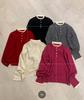 Roupas Zhengqite/Novo Top Tricô 100% Lã Estilo Coreano com Bordas Franzidas e Design de Tricô Estiloso
