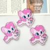 [Grande] Pony de dibujos animados de poliéster de doble cara transparente con parche acrílico de película, broche de horquilla para bricolaje, accesorios