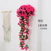Flores Falsas de Plástico al por Mayor Transfronterizas Flores de Hortensia enredaderas de Seda Decoración para Sala de Estar Interior Muebles Colgantes de Pared Simulados de Violeta