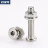 Tornillos y Tuercas de Acero Inoxidable 304 de Cabeza Plana Avellanada con Cavidad Hexagonal, Gama Completa de Tornillos con Brida, Pernos de Borde Biselado, Muebles M5
