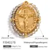 Accesorios para joyería DIY de acero de titanio transfronterizos, colgante en forma de cruz con incrustaciones de cuentas de colores, Yuhui Chapado en oro real de 18 quilates, accesorios DIY impermeables