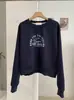 Moletom KEKEZOON com estampa de letras e gola redonda, top casual feminino de corte solto, versátil para o outono, camisa de manga comprida estilo coreano, 9063